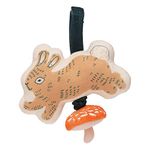 Manhattan Toy Button Bunny Brahm's Lullaby Pull Musical Toy with Baby Chime and Adjustable Fabric Loop for Carriers and Cribs