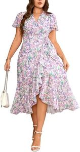 EYWOL Wrap Dress for Women: Purple Dress for Woman - Semi Formal Wedding Guest Dresses - Ladies Dresses Summer