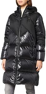 Blauer Impermeable/Trench Largos Relleno Pluma Parka, 999 Negro, XS para Mujer