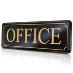 Office Sign for Door or Wall - Main Office Signs - Quick and Easy Installation - Self-Adhesive for Doors or Walls - 9 X 3 in - in Office Sign for Home and Business Sign - Big Letters on Black Plate.