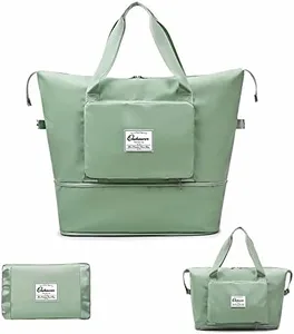 Orshawer Large Capacity Folding Travel Bag, Portable Expandable Lightweight Carry on Bag, Dry and Wet Separation Sports Duffel Bags