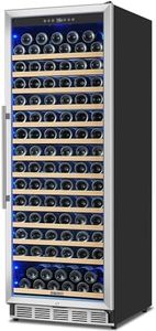 ORYMUSE Freestanding 163 Bottle Wine Fridge - 24" Built-in Cooler with Upgraded Compressor Cooling and Intelligent Temperature Memory, Large Capacity Refrigerator