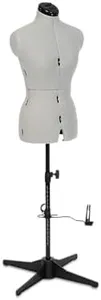 Adjustoform Sew Simple FG3271 Adjustable Dress Form Silver S-M (US Dress Size 4-12) 8 Part Female Sewing Mannequin + Pin Grip Hem Marker
