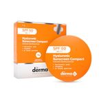 The Derma Co Hyaluronic Sunscreen Compact Powder SPF 50 PA+++ with Ceramides | Matte Finish | Even Skin Tone | Oil Control | Non sticky - 7g