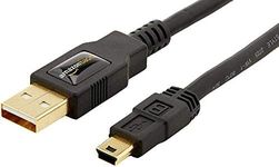 Amazon Basics USB 2.0 Cable - A-Male to Mini-B Cord - 1.8m Black- 1-Pack, for Personal Computer