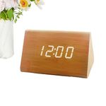 Kasmole Wooden Digital Alarm Clock | Bedside Desk Alarm Clock with Large Screen in Week/Weekend Mode, Week/Weekend Mode, 3 Alarm Settings, Sound Control, Ideal for Bedside