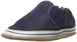 Robeez Kids' Liam Crosshatch Crib Shoe, Leather Liam Basic-Indigo, 12-18 Months M US Infant