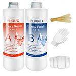 Epoxy Resin Clear Kit for Art, Jewelry, Crafts, Keychain - 32 OZ Including 16OZ Resin and 16OZ Hardener with Tool Kit 4 pcs Measuring Cups, 3pcs Sticks, 1 Pair Rubber Glove