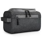 FATMUG Large Toiletry Organizer Dopp Kit Washbag for Men, Cosmetics Pouch for Women- Dark Grey