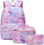 School Backpack for Teen Girls School Bags Lightweight Kids Girls School Book Bags Backpacks Sets, 02 Tie-dye Pink, Large, Elementary Teen Girls School Backpack Set