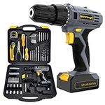 Uniteco 77pcs Power Tool Set with 18/20V Cordless Drill Electric Screwdriver Tool Kit Home Repair Set Gift Box Office House Repair Charger and Storage Case Included