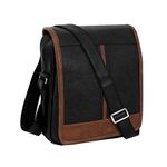 Storite Stylish PU Leather Messenger Sling Cross Body Travel & Office One Side Shoulder Bag for Men and Women (Coffee Brown Black - 30 x 5.5 x 24 Cm)