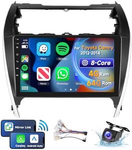 [8 CORE 4G+64G] Car Radio for Toyota Camry 2012-2014 with Wireless Carplay/Android Auto, 10.1 Inch Android 13 IPS Touch Screen Car Stereo, Bluetooth, GPS Navi, WiFi, SWC, DSP + Backup Camera