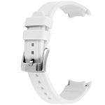 YISIWERA Premium Crafter Silicone Universal Curved Ends White Rubber 20mm Watch Band Strap Bracelet Brushed Stainless Steel Pin Buckle For Men Women