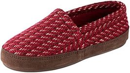 Acorn Women's Moc Slipper – Cozy, Comfortable Moccasins for Women – House Shoes with Memory Foam Cloud Cushioning and Indoor/Outdoor Sole, Garnet Woven Tweed, 8-9