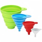 Collapsible Funnels for Kitchen Use, Food Grade Silicone Heat-ResistantFunnel for Filling Bottles Canning and Jar Liquid, Powder Transfer - 4 Pieces (Large/Medium/Small/Mini)