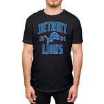 Hybrid Sports - NFL Established - Officially Licensed Adult Short Sleeve Fan Tee for Men and Women - Team Colors, Detroit Lions - Black, M