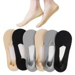 6 Pairs No Show Socks, Women Low Cut Liner Socks Thin Non Slip Grip Socks Breathable Invisible Hidden Ankle Socks