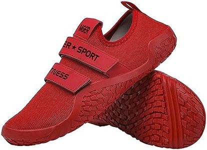 JiuQing Deadlift Shoes Men Women Weightlifting Squat Shoes Barefoot Fitness Cross-Trainer Sneaker for Indoor Gym, Red, 8