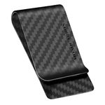 MONOCARBON Carbon-Fiber-Money-Clip-for-Men, Minimalist-Money-Holder for Cash, High Elastic Carbon-Fiber-Wallet, Slim and Durable (Twill Matte Black)