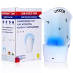 Flying Insect Trap with USB Rechargeable and Portable,Insect Catcher,Indoor Fly Trap with Night UV Light,Fruit Fly Traps for Gnat, Moth, Mosquito, Bug Light Insect Killer (1 Device＋10 Glue Cards)