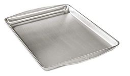 All-Clad D3 3-Ply Stainless Steel Baking Pan 12x15 Inch Induction Oven Broiler Safe 600F Pots and Pans, Cookware Silver