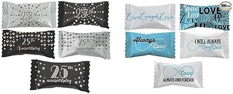Party Sweets 25th Wedding Anniversary and Always and Forever Buttermints (Pack of 6 7oz bags)