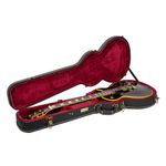 Crossrock Wooden Guitar Case -Fits Les Paul Electric Guitars -Vintage Hardware, Sponge Lining, Metal Feet, Storage Space-Black (CRW520LBK)