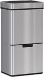 HOMCOM 72L Recycling Sensor Bin Stainless Steel 3 Compartments For Both Wet/Dry Waste w/Removable Lid Kitchen Home