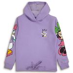 Kidsville Mickey & Friends Printed Regular Fit Purple Poly Cotton Girl's Hoodies