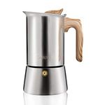 Sivaphe Stainless Steel Stovetop Espresso Strong Coffee Maker Induction Moka Pot 9 cup / 450ml