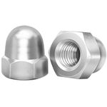 M4 Nut Caps 25Pcs, Leryati Dome Cap Nuts A2 V2A Metric Acorn Thread Hex Cap, Stainless Steel Cap Nuts DIN1587 Hex Cap Nuts Domed Head Top Hex Nuts Suitable for Screws and Bolts