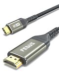 FEDUS Type C to HDMI Cable, 8k@60HZ, 4k@120hz 1.5 Meter USB C to HDMI 8K Cable, USB C to HDMI Converter Adapter, Thunderbolt to HDMI, for Laptop, Mobile, iPad Pro, Mac Book, Chromebook, TV, Monitor