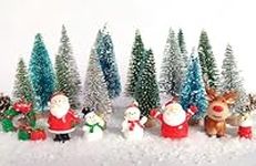 MUUWUU 26Pcs Miniature Christmas Ornaments Mini Christmas Style Figurines Santa Christmas Tree Cute Cartoon Christmas Decorations Home Garden Decorations