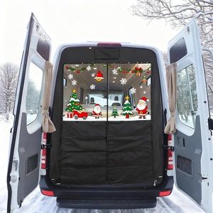 Vanhoxcci Insulated Rear Door Van Chill Curtain Fit for Mercedes Sprinter 2007-2025 High Roof, Thermal Blackout Privacy, Waterproof Canvas & PVC Window, Auto-Magnet, Ideal for Vanlife and Camping