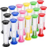 Sand Timer, 18 Pcs Colorful Hourglass Timer 30sec / 1min / 2mins / 3mins / 5mins / 10mins Sand Clock Timers, Sandglass for Kids Classroom Kitchen Home Office Decoration