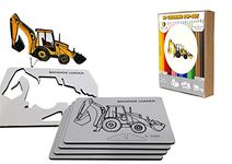 NEKBAL- 3D Coloring Pop-Out Book-2 | 3 to 9 Years Old Kids (Construction Vehicles)