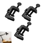 UtySty 3 Pack Desk Lamp Swing Arm Clamp Replacement Clip Non-Marring Plastic Bracket Stand Base Holder for Desktop Architect Adjustable Gooseneck Table Lamp LED Light Microphone Camera Scissor Arms