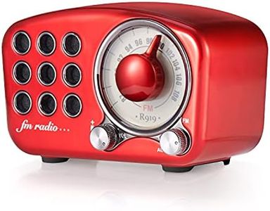 Retro Bluetooth Speaker, Vintage Radio-Greadio FM Radio with Old Fashioned Classic Style, Strong Bass Enhancement, Loud Volume, Bluetooth 5.0 Wireless Connection, TF Card and MP3 Player (RED)