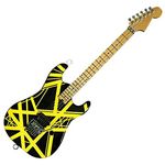 AXE HEAVEN EVH Minature Guitars EVH002 Mini Replica Guitar Van Halen, Black and Yellow Collectible Figurines