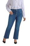 Hanna Nikole Women's Plus Size Bootcut Jeans Women High Waist Bell Bottom Jeans Stretch Women's Jeans Light Blue 24
