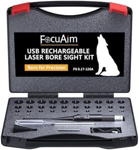 FocuAim USB Rechargeable Laser Bore Sight Kit with 32 Adapters fit 0.17 to 12GA Calibers, Green Laser Bore Sighter with Button Switch, Hunting Laser Boresighter Kit for Rifles Pistols Handgun