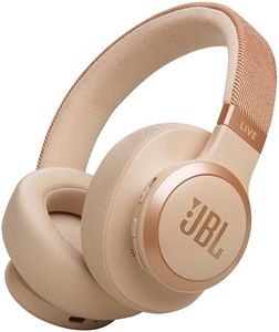 JBL Live 770NC Casque circum-auriculaire, Réduction de Bruit Adaptative, Smart Ambient, jusqu'à 65 heures d'autonomie, beige