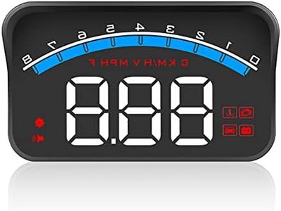 Car HUD Display M6S, ODB II Speedometer Tachometer Speed/Water Temperature/Voltage LED Head Up Display Projector Auto Truck SUV RV 3.5, Suitable for All Cars