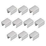 uxcell Fold Over Crimp Caps, 100Pcs 12 x 10mm Ribbon End Clasp Tips Clamp Cord Ends for Jewelry DIY Craft Making, White Nickel