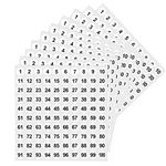 LICQIC 10 Sheets Small Number Stickers, 1 to 100 Number Self Adhesive Stickers, Sticky Round Number Labels, 10 mm