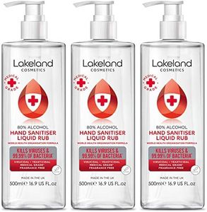 80% Alcohol Hand Sanitiser Rub - 3x 500ml - Kills 99% Bacteria, Germs - Sanitizer