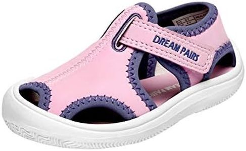 DREAM PAIRS Girls Sea-k Closed Toe Summer Sandals Water Shoes Pink Purple Size 9 Toddler