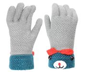 FabSeasons Acrylic Woolen Winter Gloves for Baby Girls, fits for 5-8 years (Grey)