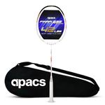 Apacs Finapi 232 Reborn (Unstrung, 42 LBS Mega Tension, World's Toughest Frame) Power Series Badminton Racket | Made with 100% Japanese Ultra Graphite Badminton Racquet with Full Cover (White)